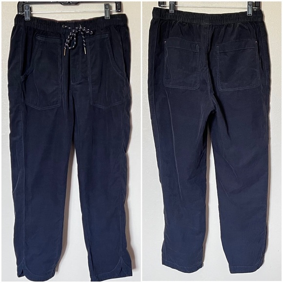 Anthropologie Pilcro The Cottage Corduroy Pant Pull-On Relaxed Tapered Navy Blue - Picture 4 of 15